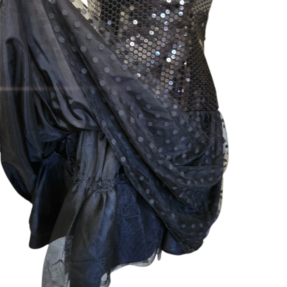 MORTON MYLES- Vintage 1980s Strapless Sequined Mini Dress - M - Picture 8 of 14